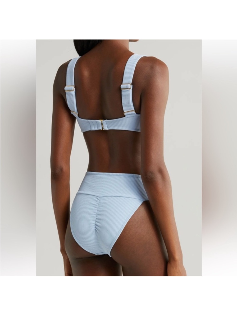New Montce Hayden Knotted Rib Top and Tamarindo High Cut Bikini Bottom Set Large - Picture 2 of 10